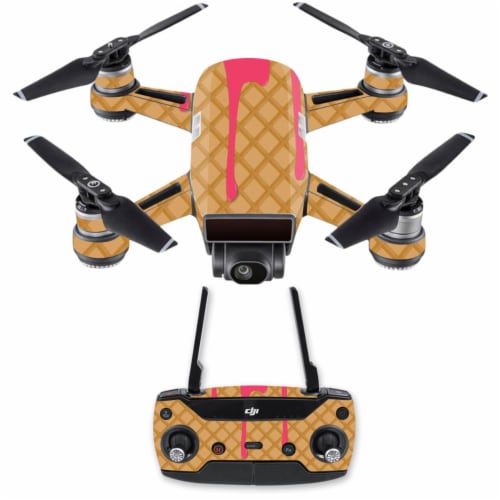 MightySkins DJSPCMB-Ice Cream Cone Skin Decal for DJI Spark Mini Drone Combo - Ice Cream Cone Perspective: front