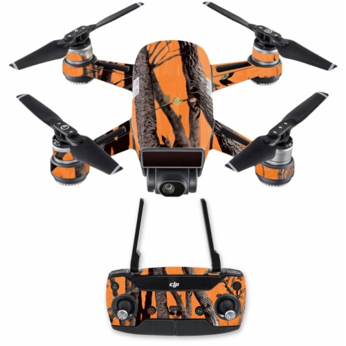 MightySkins DJSPCMB Orange Camo Skin Decal for DJI Spark Mini