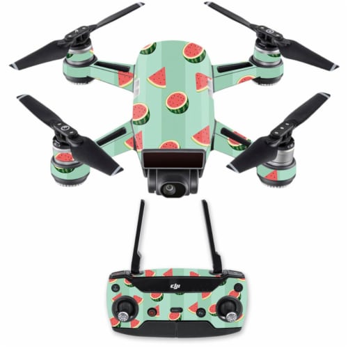 MightySkins DJSPCMB-Watermelon Patch Skin Decal for DJI Spark Mini Drone Combo - Watermelon P Perspective: front