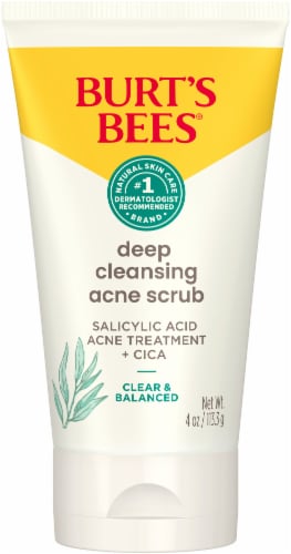 Burts Bees Clear and Balanced Deep Cleansing Acne Face Scrub Perspective: front