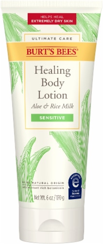 Burt's Bees Sensitive Skin Ultimate Care Aloe and Rice Milk Healing Body Lotion Perspective: front
