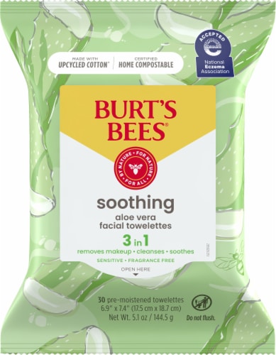 Burt's Bees Aloe Vera Soothing Facial Towelettes Perspective: front