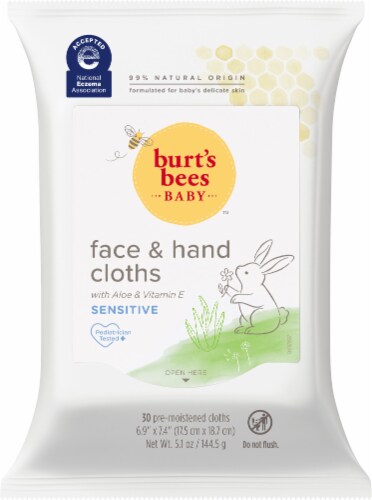Burt's Bees Baby Senstive Face and Hand Cloths Perspective: front