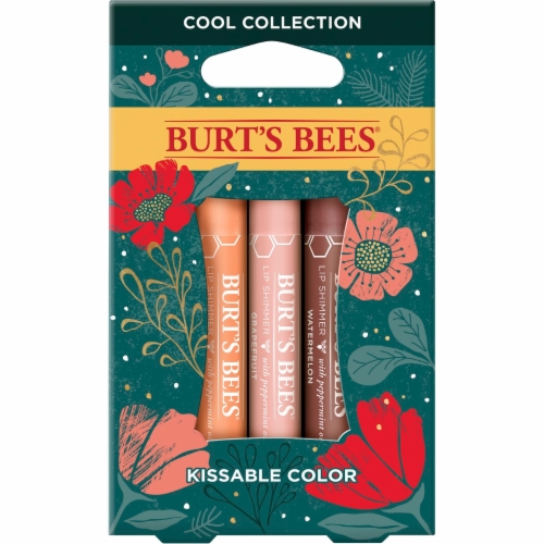 Burt's Bees Cool Collection Kissable Color Lip Shimmers Holiday Gift Set Perspective: front