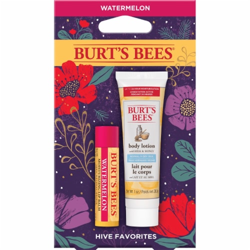 Burt's Bees Hive Favorites Watermelon Beeswax Holiday Gift Set Perspective: front