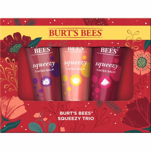 Burt's Bees Squeezy Trio Tinted Lip Balm Holiday Gift Set Perspective: front