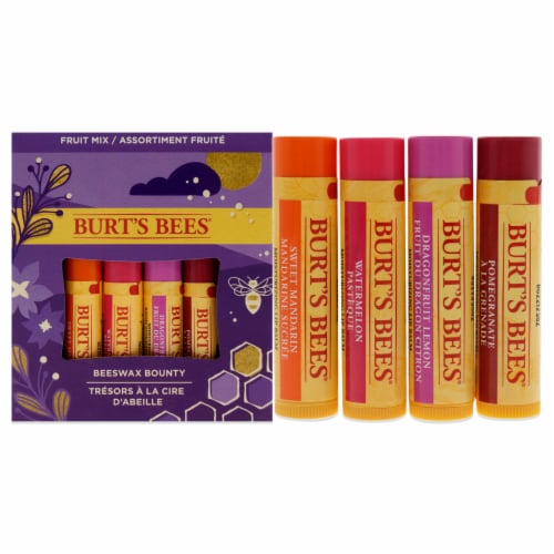 Burt's Bees Non-Tinted Beeswax Bounty Lip Balm Holiday Gift Set Perspective: front