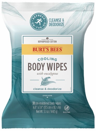 Burt’s Bees Eucalyptus Cooling Pre-Moistened Body Wipes Perspective: front