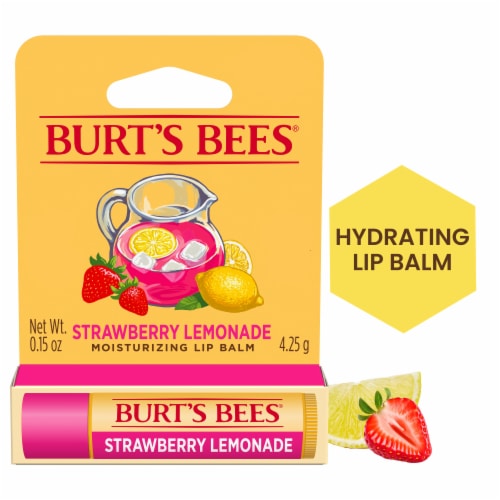 Burt's Bees Strawberry Lemonade Moisturizing Lip Balm Perspective: front