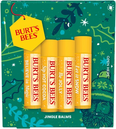 Burt's Bees Non-Tinted Jingle Balms Original Beeswax Lip Balm Gift Set Perspective: front