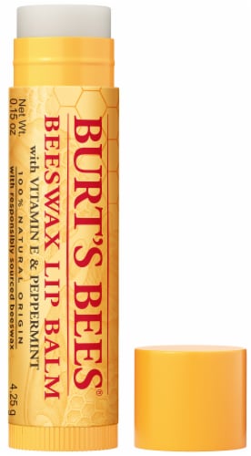 Burt's Bees Beeswax Lip Balm, 4 ct - Fry's Food Stores