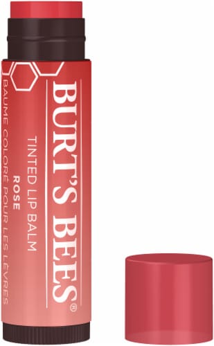 Burt's Bees Rose Tinted Lip Balm Perspective: front