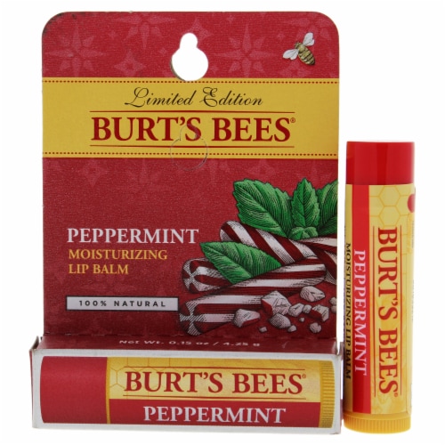 Burts Bees Peppermint Moisturizing Lip Balm Perspective: front