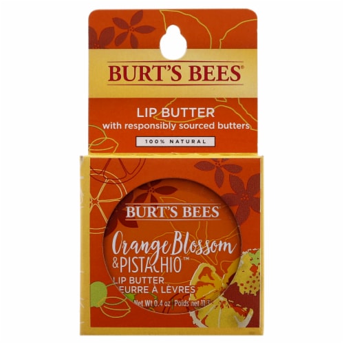 Burt's Bees Natural Moisturizing with Orange Blossom & Pistachio Lip Butter Perspective: front