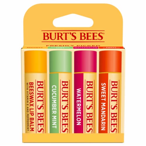 Burt's Bees Flavored Lip Balm Pack, 4 ct - Fry's Food Stores