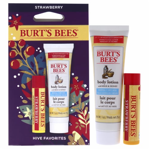 Burt's Bees® Hive Favorites Strawberry Holiday Gift Set Perspective: front
