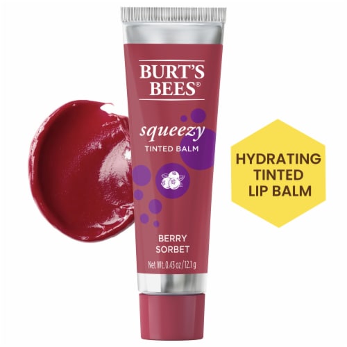 Burt's Bees Squeezy Berry Sorbet Tinted Lip Balm Perspective: front