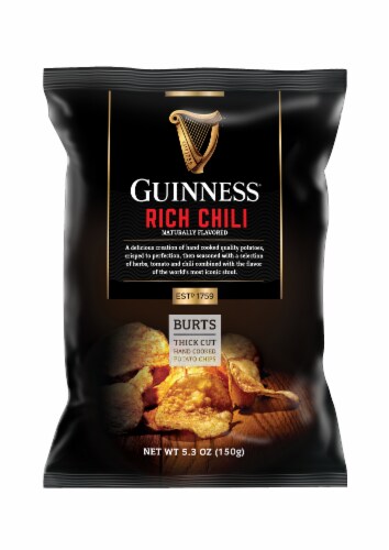 Guinness Burts Rich Chili Potato Chips Perspective: front