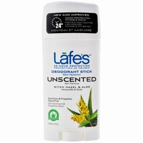 Lafes Unscented Deodorant Stick Perspective: front