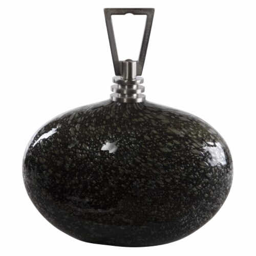 Uttermost 17974 Cosmos Bubble Glass Bottle, Black Perspective: front