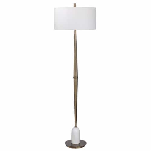 Uttermost Transitional Steel Marble Fabric Floor Lamp in