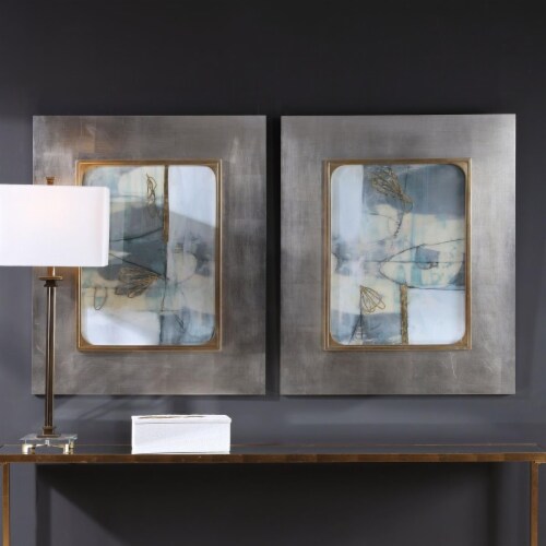 212 Main 41613 36 x 42 x 6.25 in. Gilded Whimsy Abstract Prints Set of 2 Perspective: front