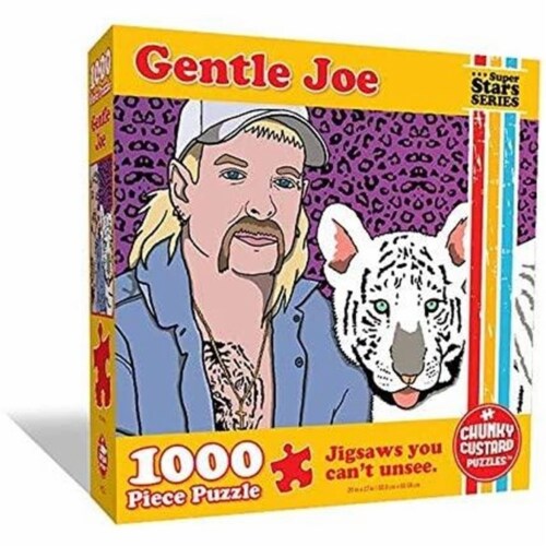 Gentle Joe Tiger King Jigsaw Puzzle 1000ct Piece Pop Culture Premium Quality Chunky Custard Perspective: front