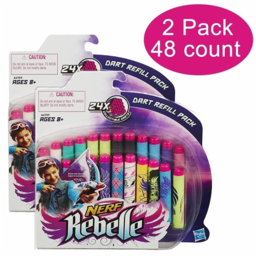 Nerf Rebelle Secrets & Spies Dart Refill 2-Pack 48ct for Blasters Hasbro,  2-pack - Foods Co.