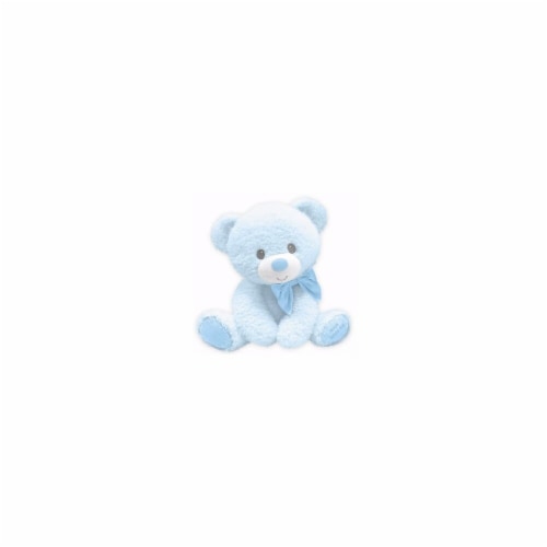 First & Main 10 in. Tumbles Bear with Jesus Love Me Plush Toy, Blue Perspective: front