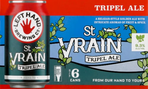 Left Hand Brewing Co. St. Vrain Triple Ale Beer Perspective: front