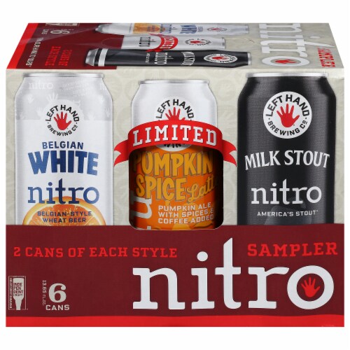 Left Hand Brewing Co. Nitro Sampler Perspective: front