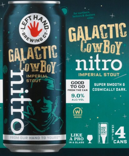 Left Hand Brewing Co. Galactic Cowboy Nitro Imperial Stout Perspective: front