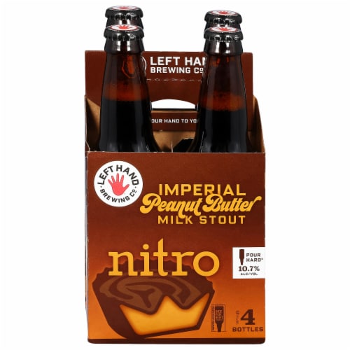 Left Hand Brewing Co. Imperial Peanut Butter Milk Stout Nitro Craft Beer Perspective: front