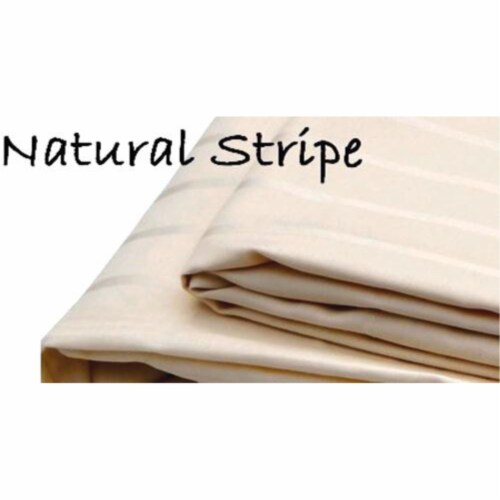 Organic Crib Bedding - Crib Fitted Sheet Organic Cotton Natural Stripe Sateen Perspective: front