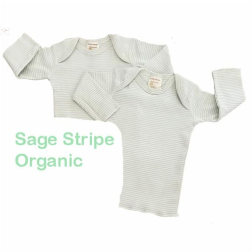 Infant Lap Tees Long Sleeve - 2 Pack Sage Striped Perspective: front