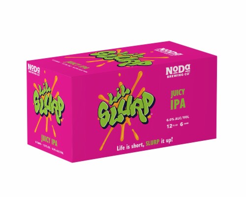 NoDa Brewing Company® Lil Slurp™ Juicy IPA Craft Beer Perspective: front