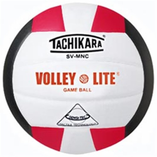 Tachikara SVMNC.SWB Volley-Lite Volleyball - Scarlet-White-Black Perspective: front
