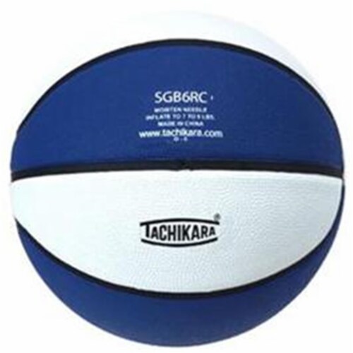 Tachikara USA SGB6RC.RYW Tachikara SGB-6RC Rubber Recreational Basketball - Blue and White Perspective: front
