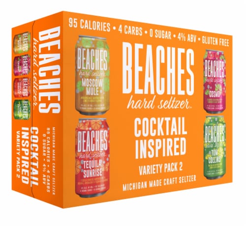 Beaches Cocktail Inspired Hard Seltzer Variety Pack Perspective: front