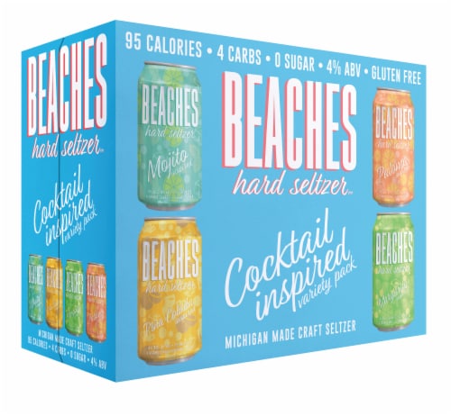 Beaches Cocktail Inspired Hard Seltzer Variety Pack Perspective: front