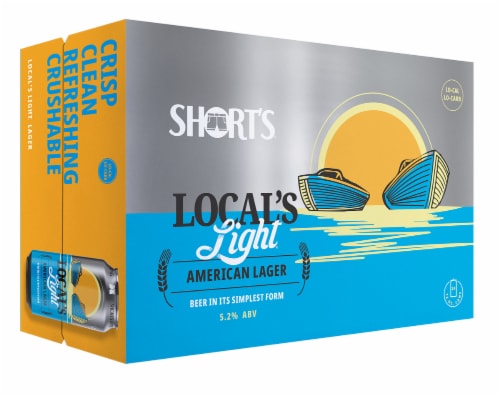 Short's Brewing Co. Local's Light American Lager Craft Beer Perspective: front