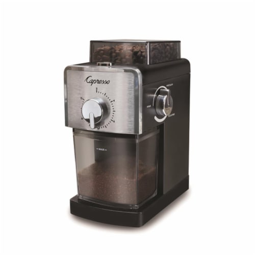 Capresso 6405617 8 oz Plastic & Steel Black Coffee Grinder Perspective: front