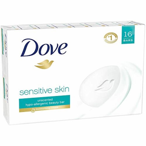 Dove Sensitive bar Soap 16 /4 Oz Net Wt 64 Oz Perspective: front