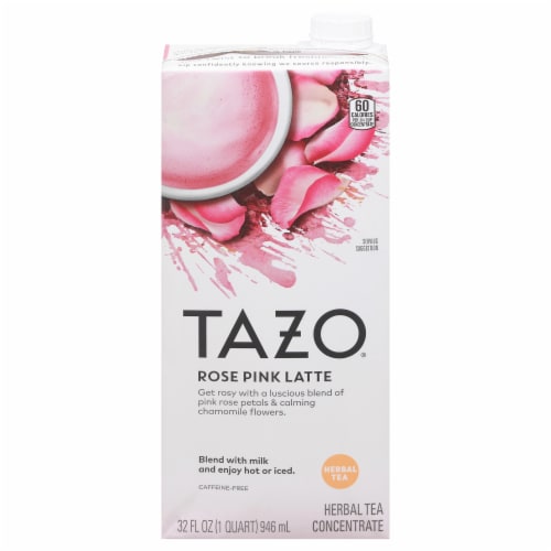 Tazo® Rose Pink Latte Herbal Tea Concentrate Perspective: front