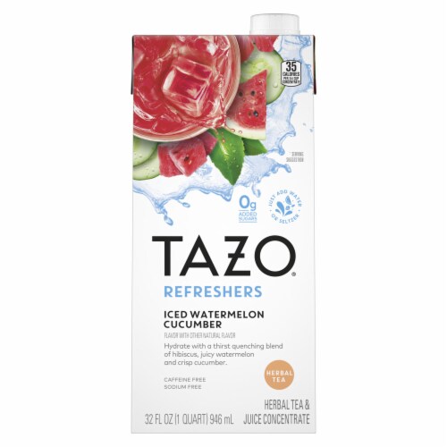 Tazo® Refreshers Iced Watermelon Cucumber Herbal Tea & Juice Concentrate Perspective: front