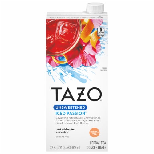 Tazo® Iced Passion Unsweetened Herbal Tea Concentrate Perspective: front