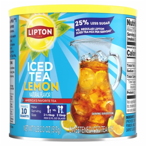 Lipton® Lemon Flavored Instant Iced Tea Mix Perspective: front