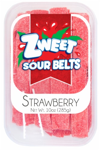 Zweet Sour Belts Strawberry Candy Perspective: front