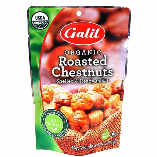 Galil® Organic Shelled Roasted Chestnuts Perspective: front