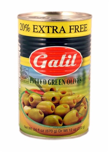 Galil Pitted Green Olives Perspective: front